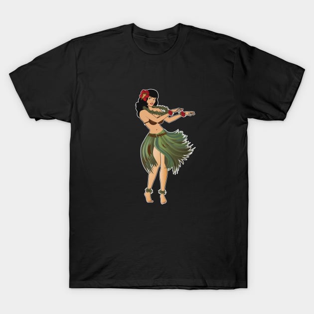 Beautiful Hula Girl Dancing the Hula T-Shirt by PauHanaDesign